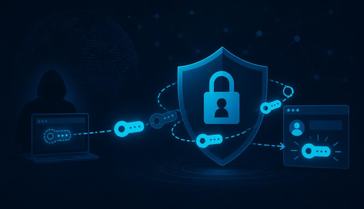 Stolen session tokens replayed around an MFA shield by an attacker on a separate device